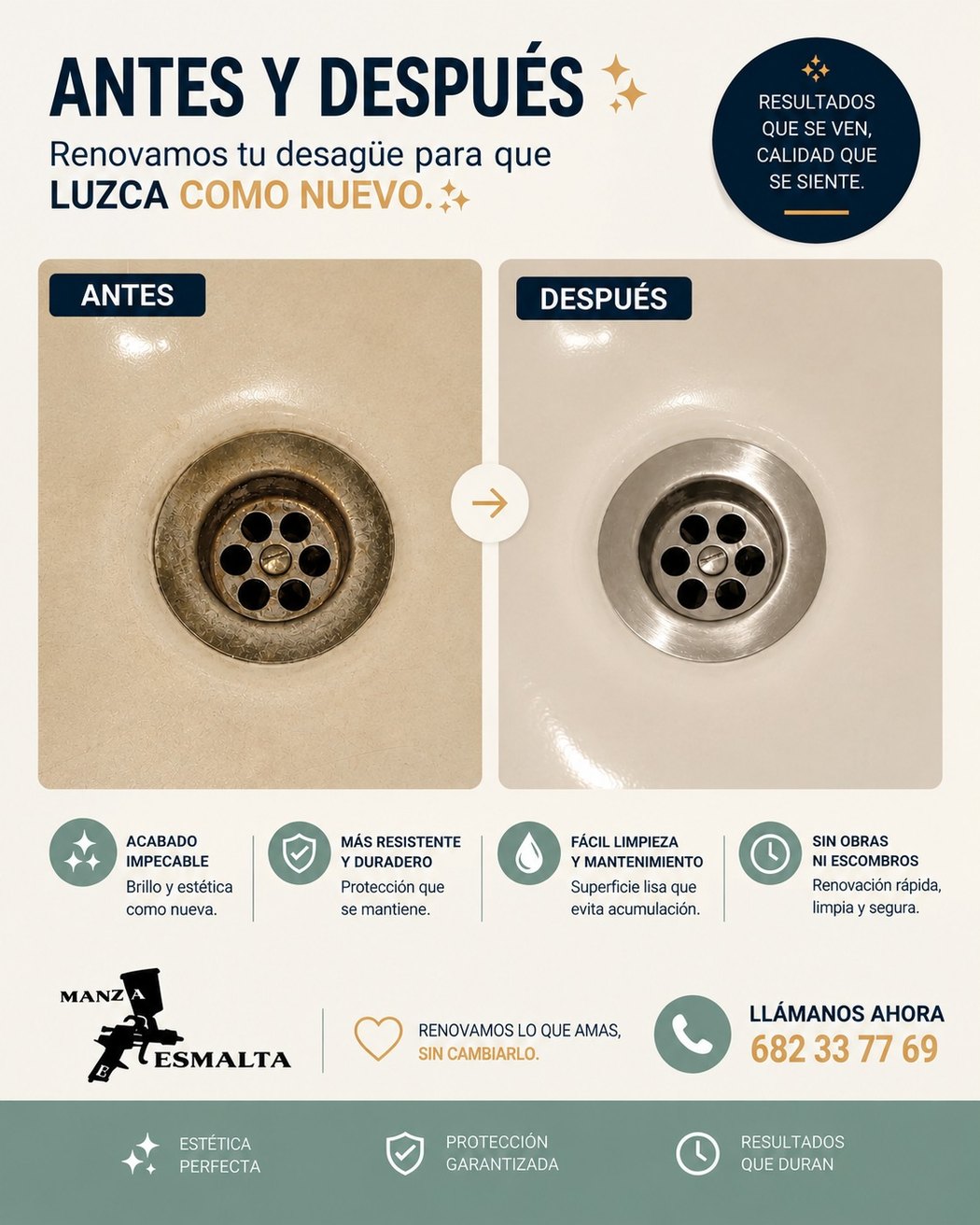 Antes y después de un desagüe saneado